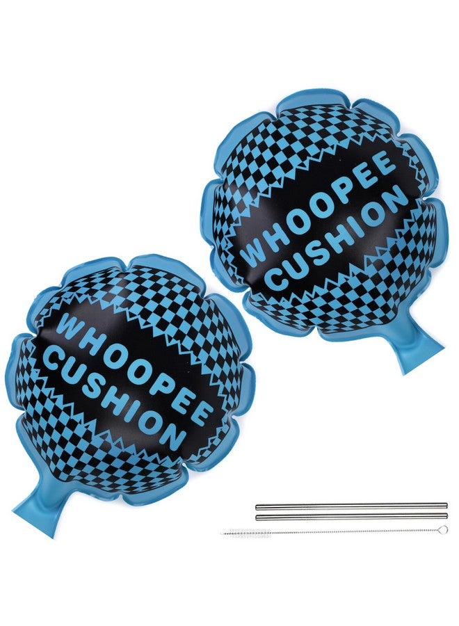 2Pcs Whoopee Cushions, 10 Inch Fun Toys Blue Fart Pillow Prank Toys For Novelty Party Favor Kids