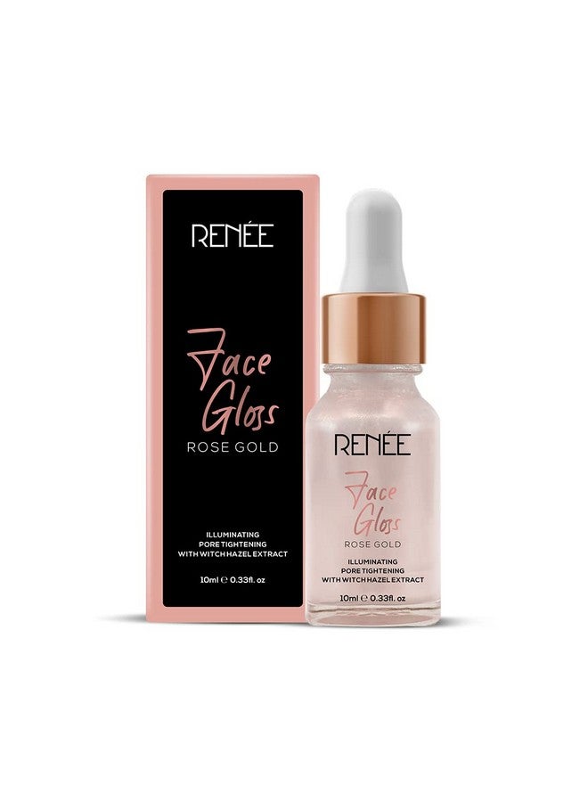 Face Gloss For Glass Like Skin - Instant Illumination, Radiant Glow, Pore Tightening, Nourishes Skin - Hydrating & Lightweight Moisturizing Glowing Makeup Base With Hyaluronic Acid - Rose Gold