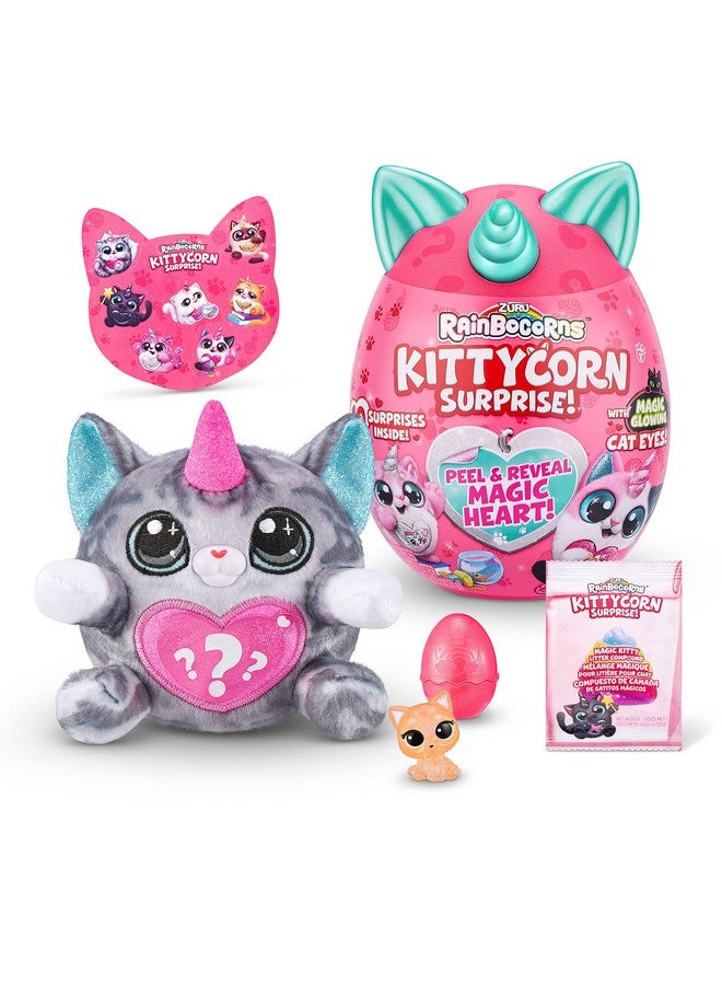 Kittycorn Surprise Series 1 (American Shorthair) By Zuru, Collectible Plush Stuffed Animal, Surprise Egg, Sticker Pack, Jelly Slime Poop, Ages 3+ For Girls, Children