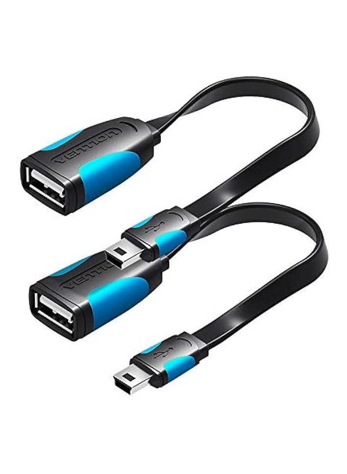 2 Pack Mini USB OTG Cable 1ft USB A Female to Mini USB B 5 Pin Male Adapter Cord Compatible for GoPro Hero 3 Hero HD PS3 Controller MP3 Player Dash Cam Digital Camera GPS Receiver PDA