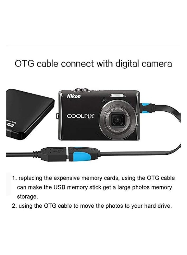 2 Pack Mini USB OTG Cable 1ft USB A Female to Mini USB B 5 Pin Male Adapter Cord Compatible for GoPro Hero 3 Hero HD PS3 Controller MP3 Player Dash Cam Digital Camera GPS Receiver PDA