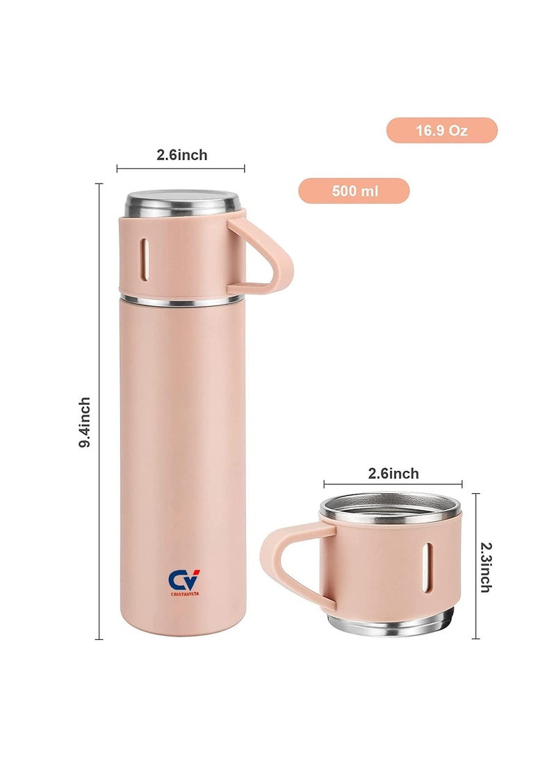 Stainless Steel Vacuum Flask Set Insulated Thermos With Cups For Tea And Coffee Hot And Cold Bottles For Home Office Picnic Travel Keeps Beverages Hot And Cold