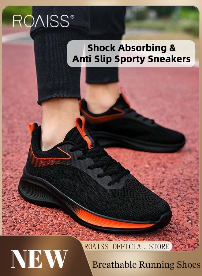 Versatile Breathable Running Shoes for Men with Soft Sole Trendy Casual Lightweight Shock Absorbing Sneakers for Sports and Casual Wear Men's Low-Cut Comfortable Workout Shoes