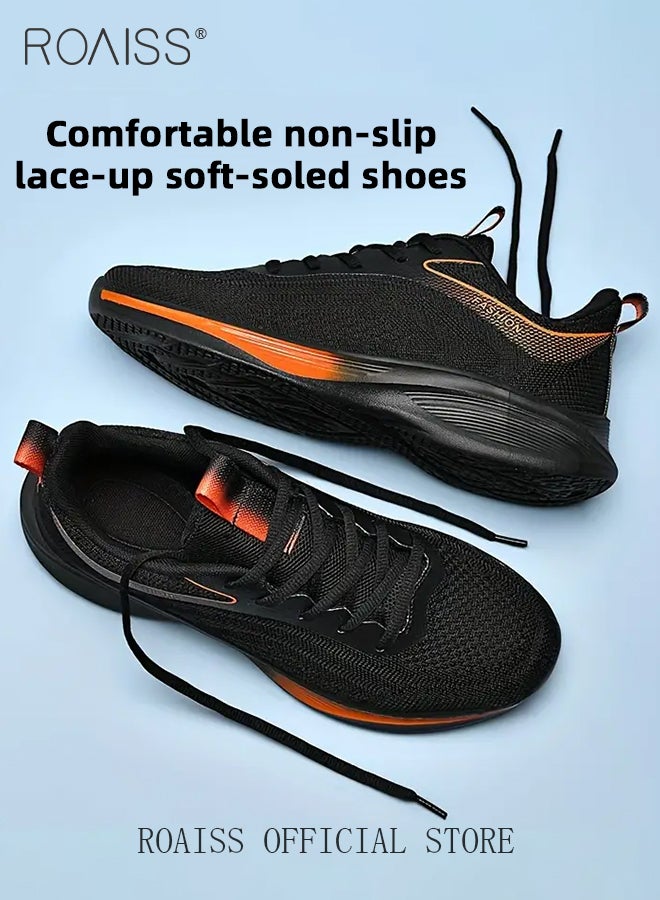 Versatile Breathable Running Shoes for Men with Soft Sole Trendy Casual Lightweight Shock Absorbing Sneakers for Sports and Casual Wear Men's Low-Cut Comfortable Workout Shoes