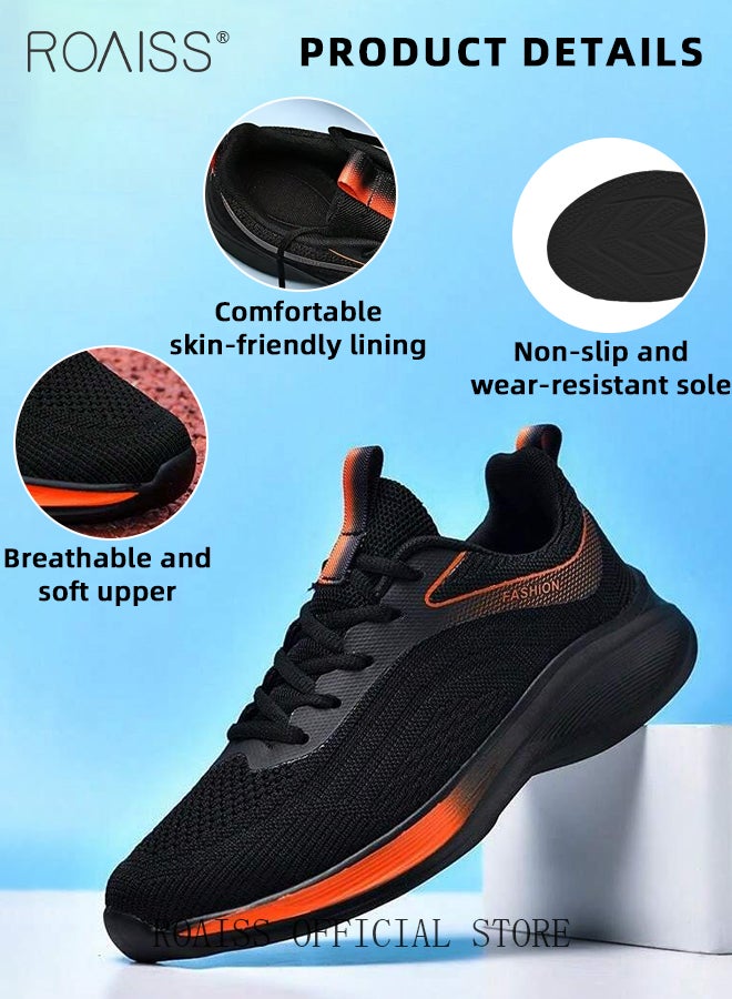 Versatile Breathable Running Shoes for Men with Soft Sole Trendy Casual Lightweight Shock Absorbing Sneakers for Sports and Casual Wear Men's Low-Cut Comfortable Workout Shoes