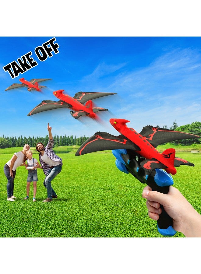 Dino Launchers - Airplane Toys For Kids Age 3-7 - Outdoor Family Fun With Dinosaur Toys