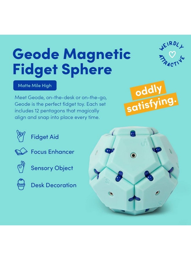 Geode Matte Pentagons Magnetic Fidget Toy For Adults | Quiet Sensory Toy For Stress Relief & Anxiety, Office Desk Toy & Top Gadget Gift Idea | Mile High, 12-Piece Set