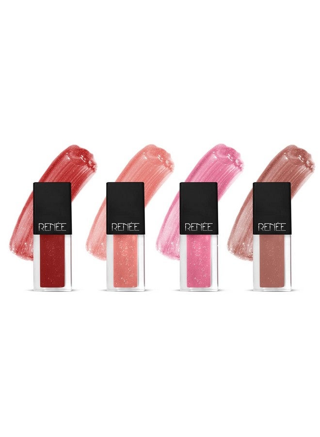 See Me Shine Lip Gloss Gloss Boss Combo Of 4, 2.5Ml Each| Glossy, Non-Sticky & Non-Drying Formula| Long Lasting Moisturizing Effect| Easy To Carry