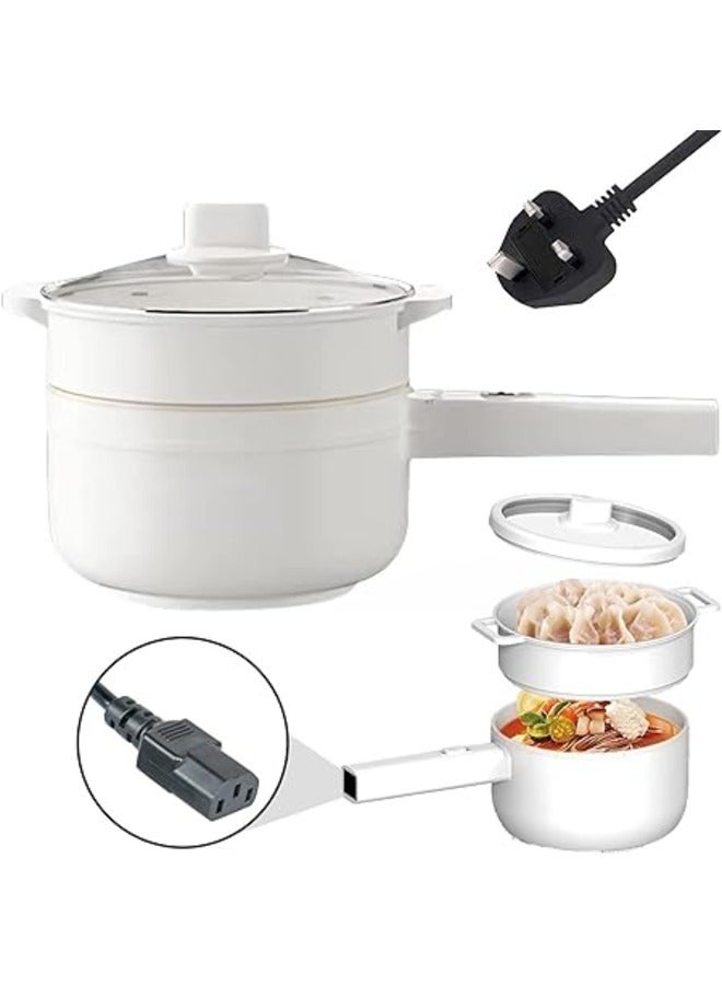 Electric saucepan-steamer (1.5 l) with lid and handle, 600W, mains Electric saucepan with non-stick coating