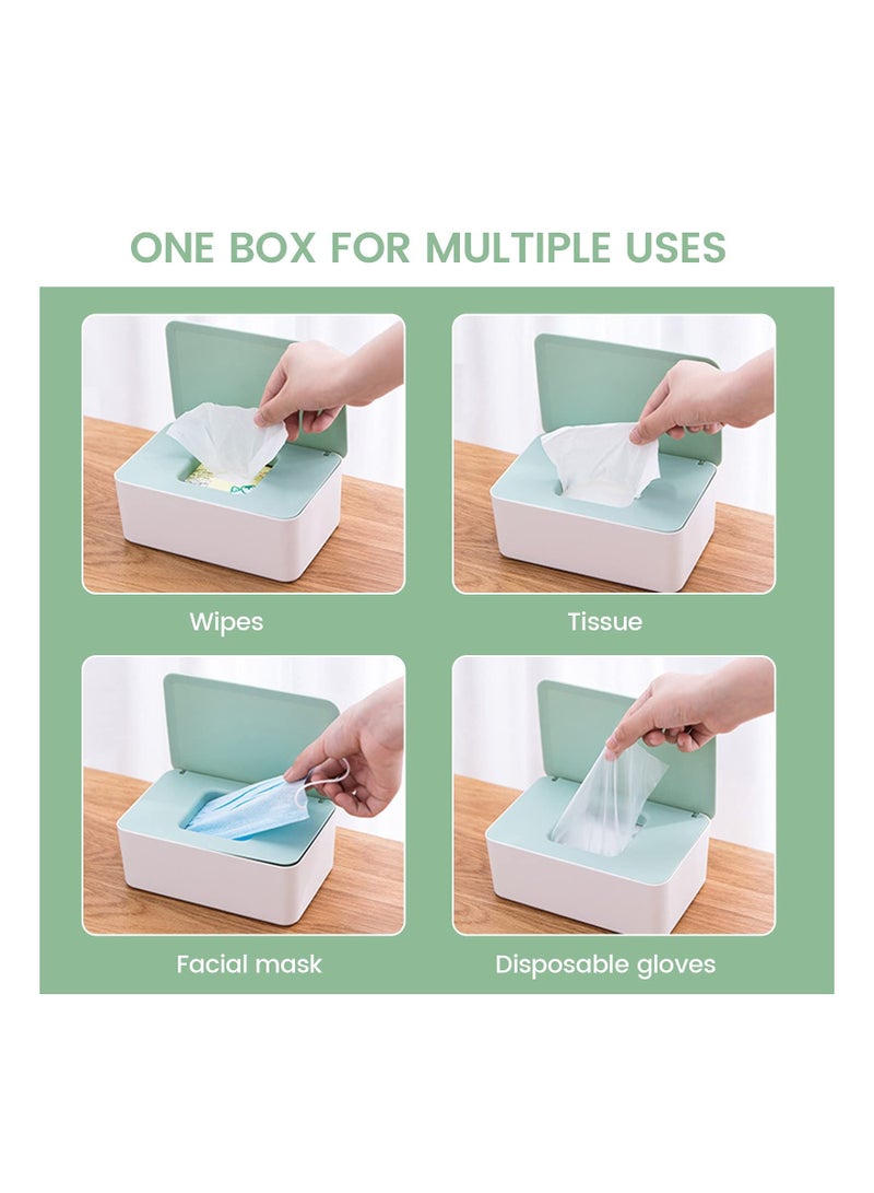 Wet Wipes Dispenser Box, Toilet Wipes Dispenser Box, Dry Wet Tissue Paper Case Holder, Tissue Storage Box Case with Lid Dustproof for Home Office