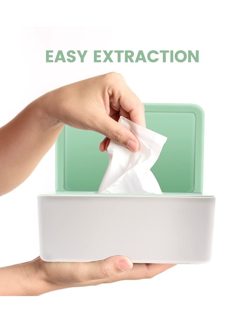 Wet Wipes Dispenser Box, Toilet Wipes Dispenser Box, Dry Wet Tissue Paper Case Holder, Tissue Storage Box Case with Lid Dustproof for Home Office