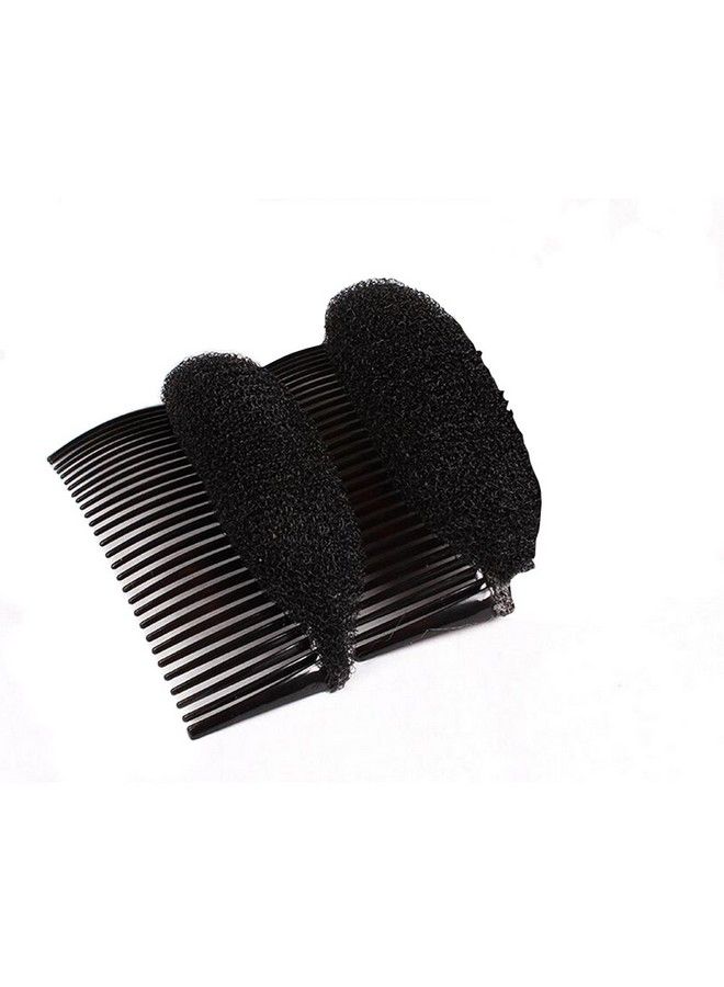 2Pcs 23 Teeth Hair Fringe Volume Bump Up Inserts Toolshair Pin Hair Styling Clip Hair Charming Insert Do Beehive Tool Maker Hair Comb Hair Style Accessories (Black)