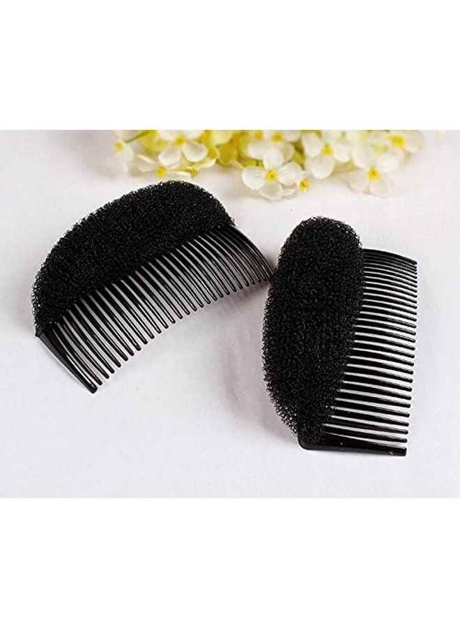 2Pcs 23 Teeth Hair Fringe Volume Bump Up Inserts Toolshair Pin Hair Styling Clip Hair Charming Insert Do Beehive Tool Maker Hair Comb Hair Style Accessories (Black)