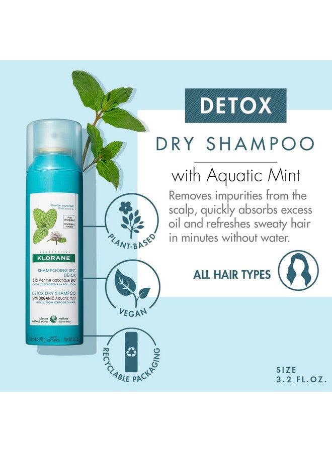 Detox Dry Shampoo With Aquatic Mint All Hair Types Invisible Finish Cooling Paraben & Sulfatefree 3.2 Oz.