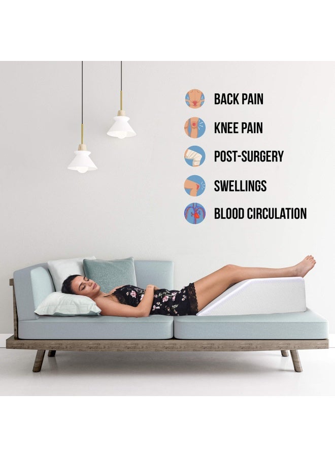 Leg Elevation Pillow W Foam Top Cooling Gel Leg Wedge Pillow For Legs Leg Wedges For Elevation Leg Rest Relieves Back Hip Knee Pain Leg Elevation Pillows For Swelling Washable Cover