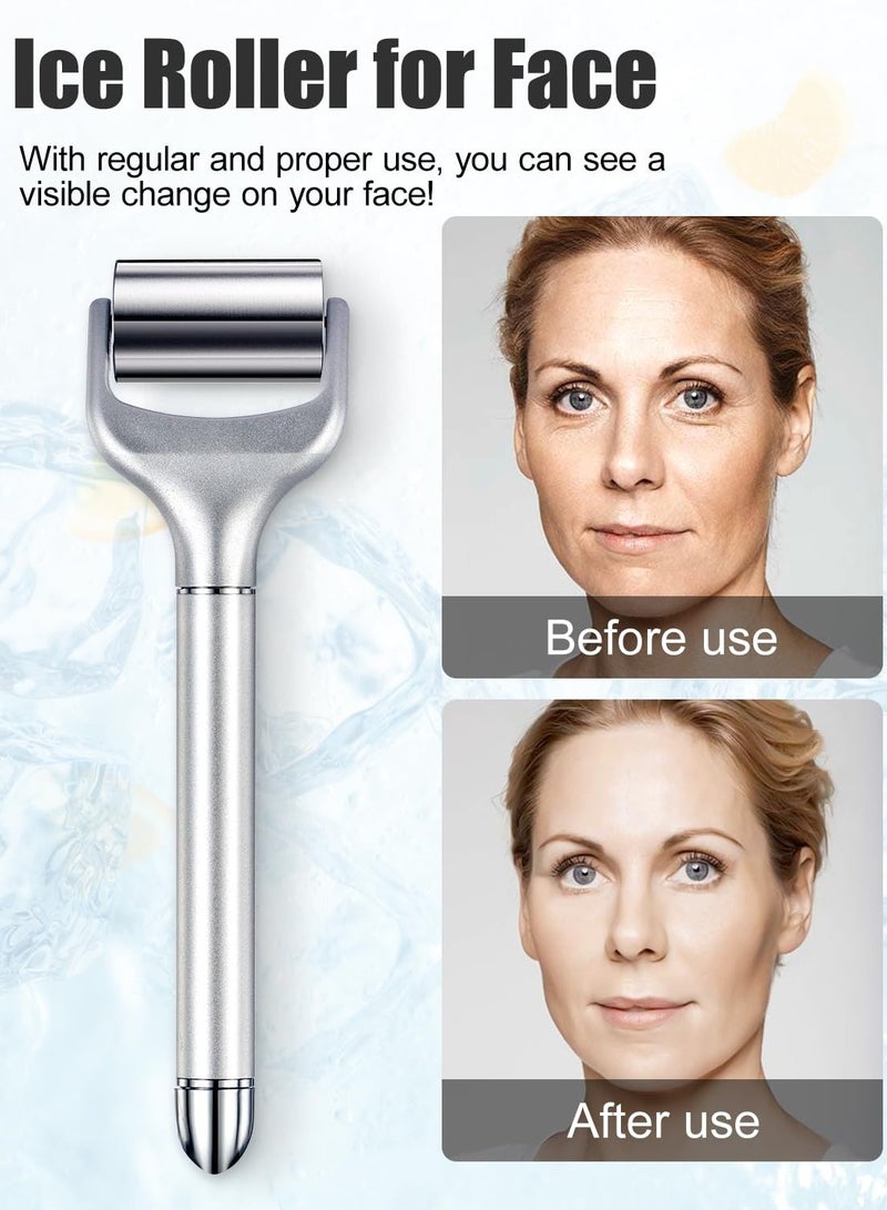 Electric Facial Ice Roller for Puffiness and Fine Lines, Rechargeable Beauty Tool for Eye and Face Massage, Reduce Wrinkles and Refresh Skin