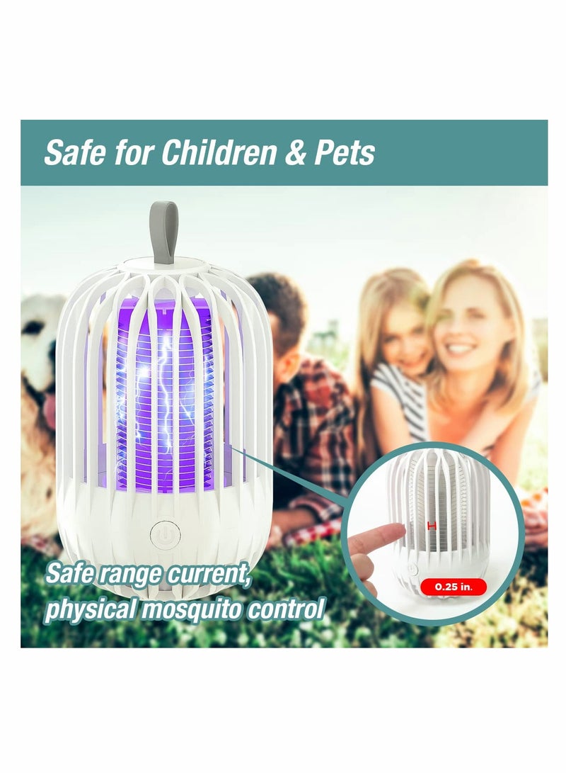 Lamp Bug Zapper Rechargeable Dual Function Mosquito Zapper Lamp Bug Zapper, Dual Lighting Mode LED UV Eclectic Zapper Kills Bugs on Contact Standard Bulb Sockets