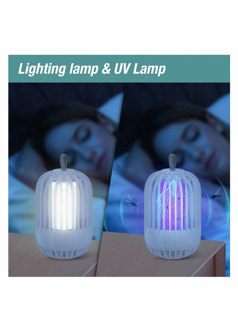 Lamp Bug Zapper Rechargeable Dual Function Mosquito Zapper Lamp Bug Zapper, Dual Lighting Mode LED UV Eclectic Zapper Kills Bugs on Contact Standard Bulb Sockets