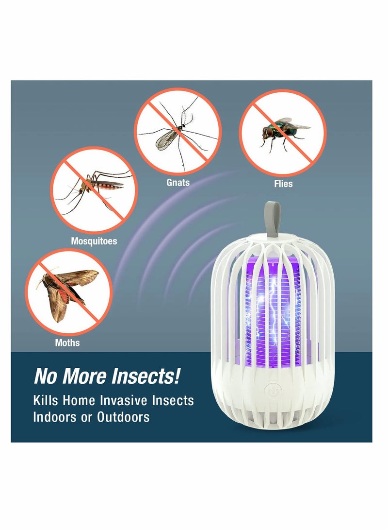 Lamp Bug Zapper Rechargeable Dual Function Mosquito Zapper Lamp Bug Zapper, Dual Lighting Mode LED UV Eclectic Zapper Kills Bugs on Contact Standard Bulb Sockets
