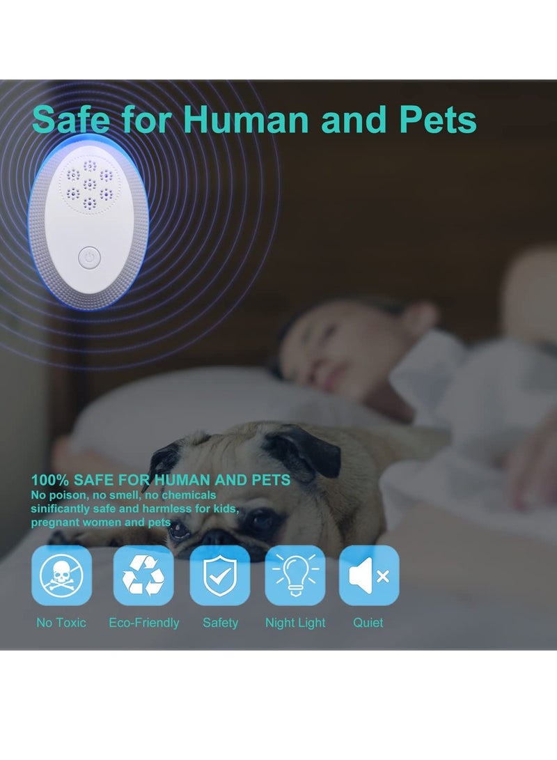 Ultrasonic Pest Repeller, Electronic Insect Repellent Mouse Traps for Indoors Mosquito Spider Plugin, Efficient Repelling Rat, Mosquitoes Cockroach Bed Bug Fleas 2 Packs