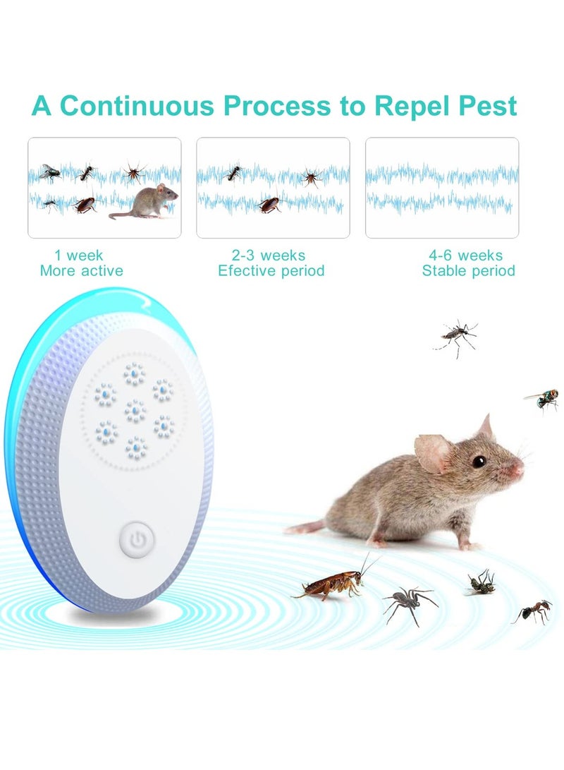 Ultrasonic Pest Repeller, Electronic Insect Repellent Mouse Traps for Indoors Mosquito Spider Plugin, Efficient Repelling Rat, Mosquitoes Cockroach Bed Bug Fleas 2 Packs