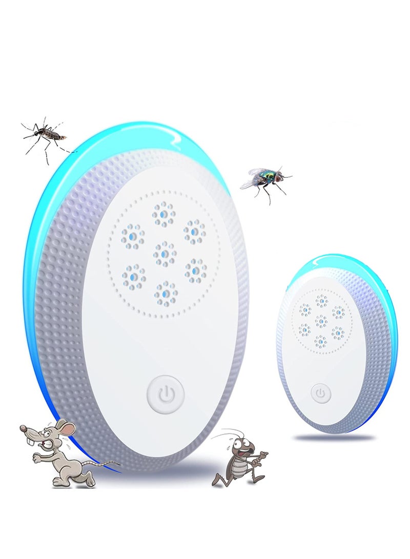 Ultrasonic Pest Repeller, Electronic Insect Repellent Mouse Traps for Indoors Mosquito Spider Plugin, Efficient Repelling Rat, Mosquitoes Cockroach Bed Bug Fleas 2 Packs