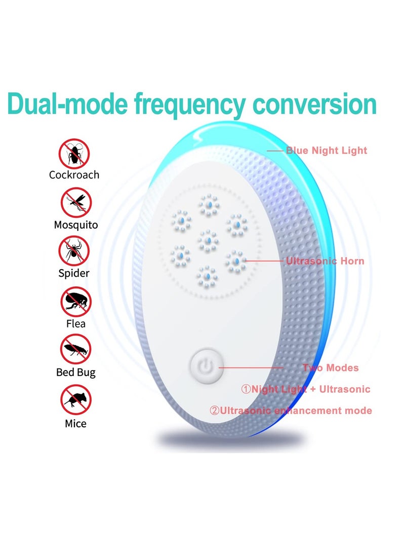 Ultrasonic Pest Repeller, Electronic Insect Repellent Mouse Traps for Indoors Mosquito Spider Plugin, Efficient Repelling Rat, Mosquitoes Cockroach Bed Bug Fleas 2 Packs