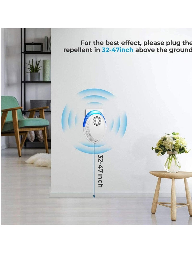 Ultrasonic Pest Repeller, Indoor Anti Insect, Plug in Pest Control, Electronic Moths Repellent, Against Fleas, Rats, Mouse, Ants, Bed Bugs, Cockroaches, Flies, Mosquito, 4 Pack