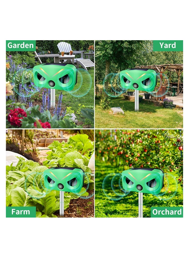 Ultrasonic Animal Repeller  Ultrasonic Solar Pest Repeller Outdoor with Motion Sensor and Sound Waterproof Solar Ultrasonic Bird Squirrel Cat Repellent Devices Outdoor