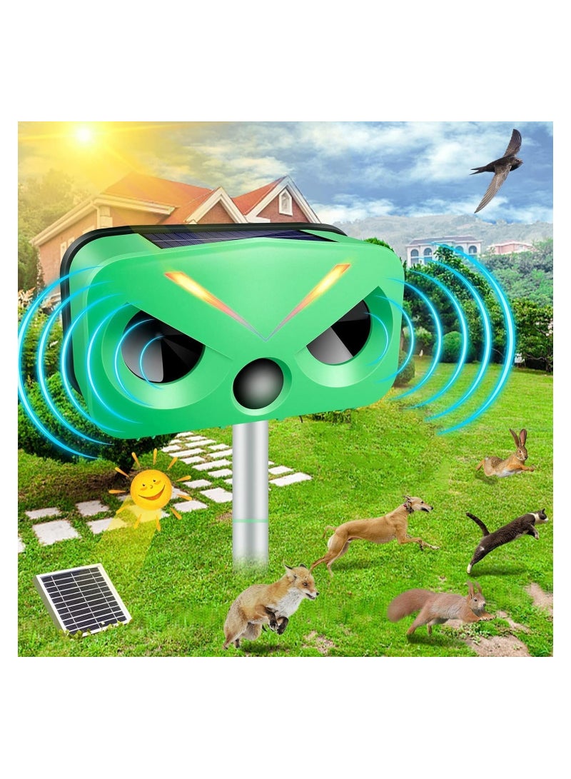 Ultrasonic Animal Repeller  Ultrasonic Solar Pest Repeller Outdoor with Motion Sensor and Sound Waterproof Solar Ultrasonic Bird Squirrel Cat Repellent Devices Outdoor