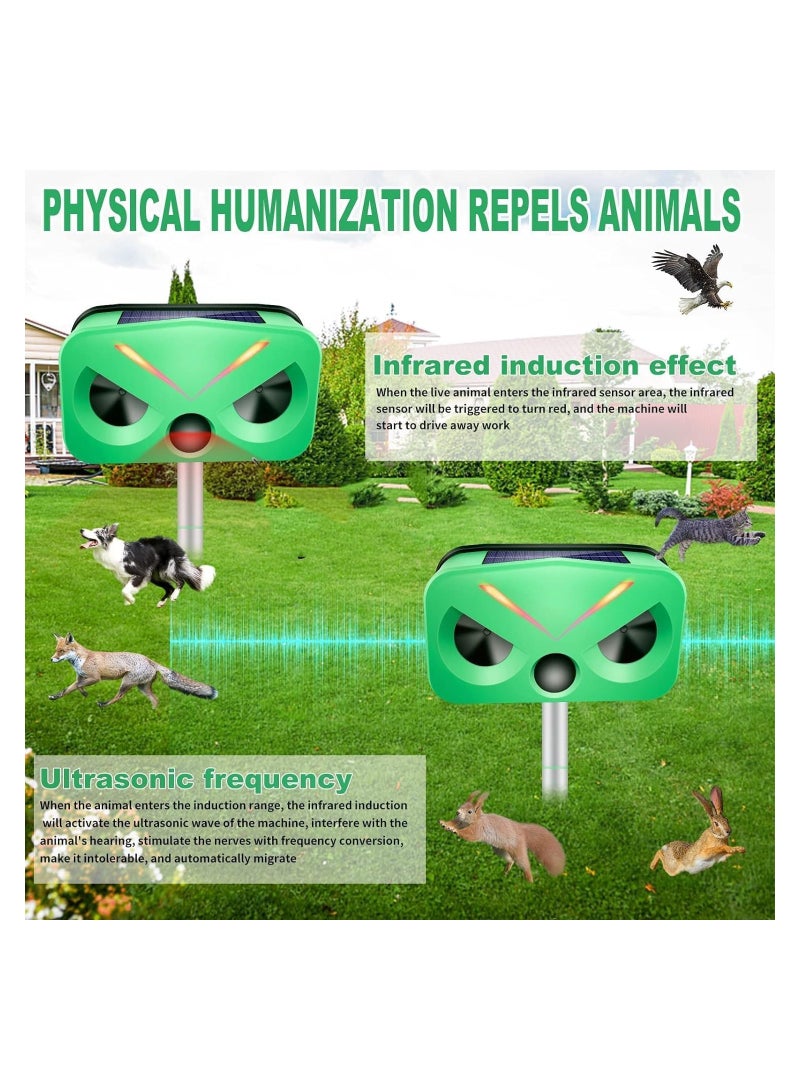 Ultrasonic Animal Repeller  Ultrasonic Solar Pest Repeller Outdoor with Motion Sensor and Sound Waterproof Solar Ultrasonic Bird Squirrel Cat Repellent Devices Outdoor