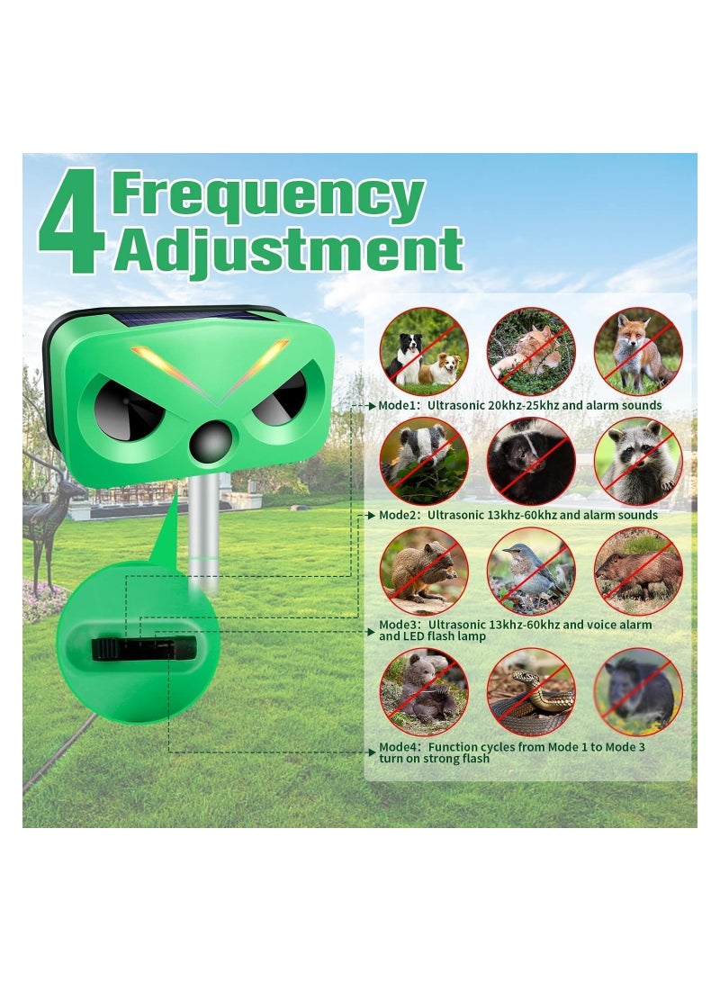 Ultrasonic Animal Repeller  Ultrasonic Solar Pest Repeller Outdoor with Motion Sensor and Sound Waterproof Solar Ultrasonic Bird Squirrel Cat Repellent Devices Outdoor