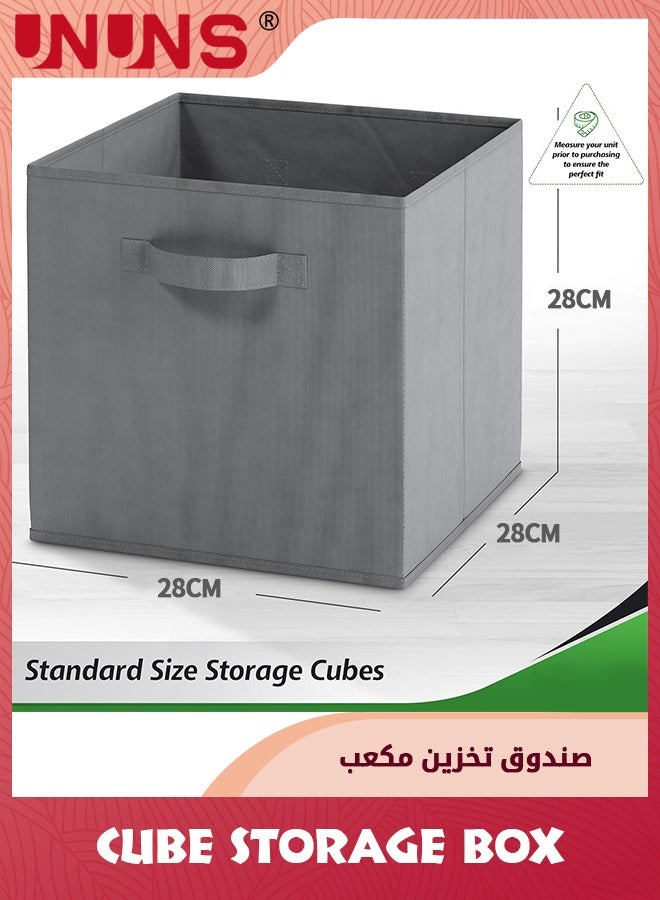 6 Pack Fabric Storage Cubes,Heavy Duty Grey Storage Bins,13 Inch Cube Storage Bin For Cube Organizer,Use As A Clothes Storage Box In Closet,Baskets For Shelves Or Cubbies Storage Bins