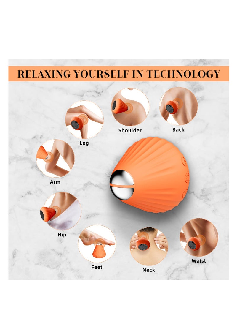 Electric Myofascial Release Massage Tool for Sore Muscles and Stress Relief, Deep Tissue and Trigger Point Therapy, Orange Color