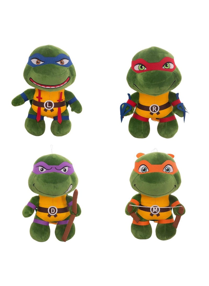 4-Piece Cartoon Teenage Mutant Ninja Turtles Plush Toys