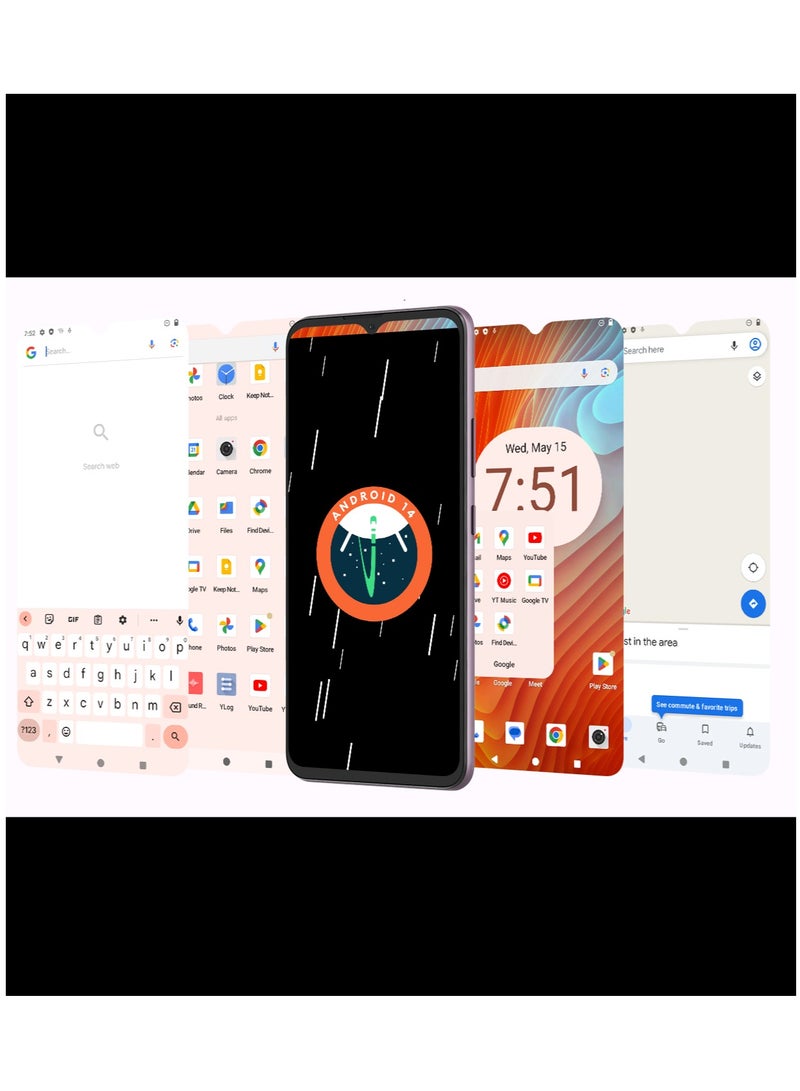 A10 Smartphone Mobile 6.56-Inch HD+IPS Display Android 14 Octa-core Processor 4GB RAM 128GB ROM 5100mAh Battery 48MP+16MP Camera Wi-Fi Dual SIM Network Black