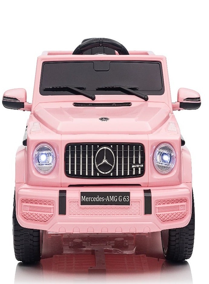 Official Licensed Mercedes-Benz AMG G63 12V Battery Ride On Car with Remote Control for Kids Suspension System Openable Doors LED Lights Music MP3 Player Best Gift For Kids- Pink