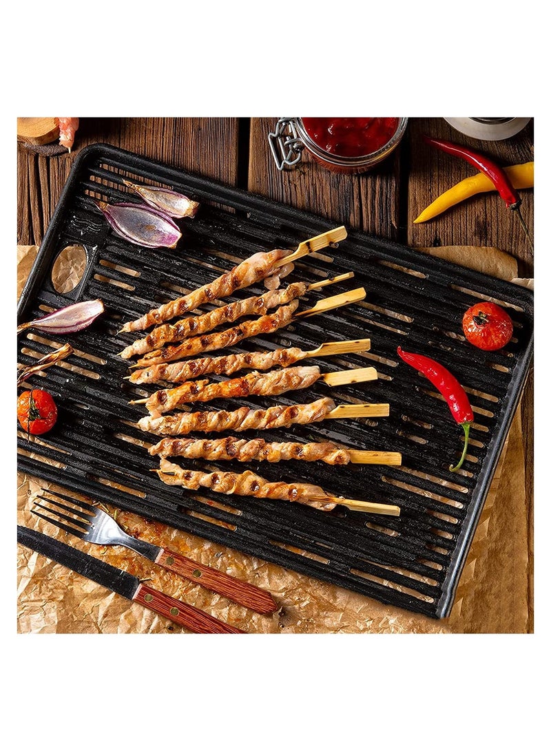 amboo Wooden Shish Kabob skewers for Shish Kabob, Fruit Kabobs, BBQ, Kitchen, Grilling, Barbeque Snacks, 20 cm Extra Long Flat Wood Skewer Shape Paddle Handle Pack of 100