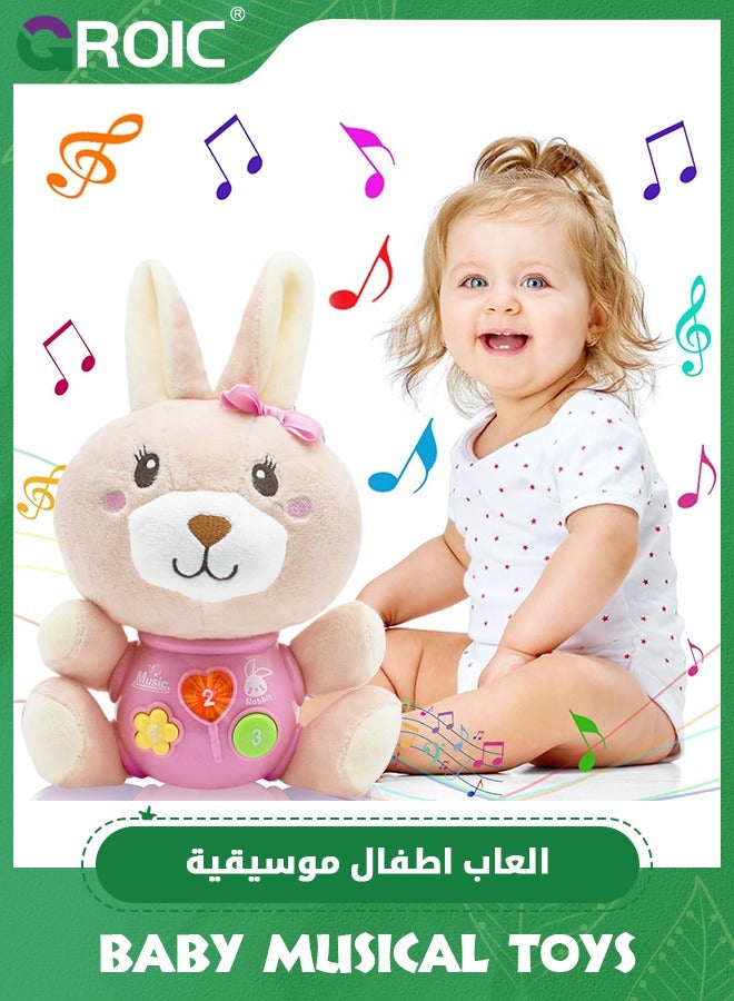 Bunny Stuffed Animal Plush Toy, Musical Interaction Toy Baby Gifts, Bunny Stuffed Animal Plush Baby Musical Toys Baby Toys for Baby Gifts Infant Toys Newborn Baby's Room Decorations