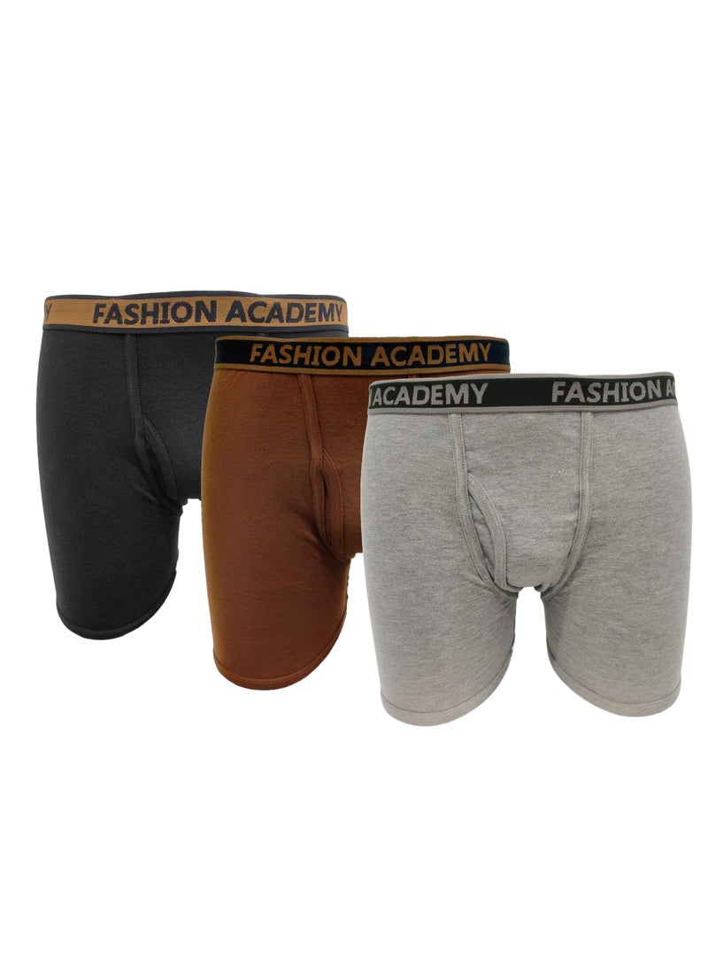 FA Fashion Academy Mens Interlock Boxer Assorted Colors Pack of 6