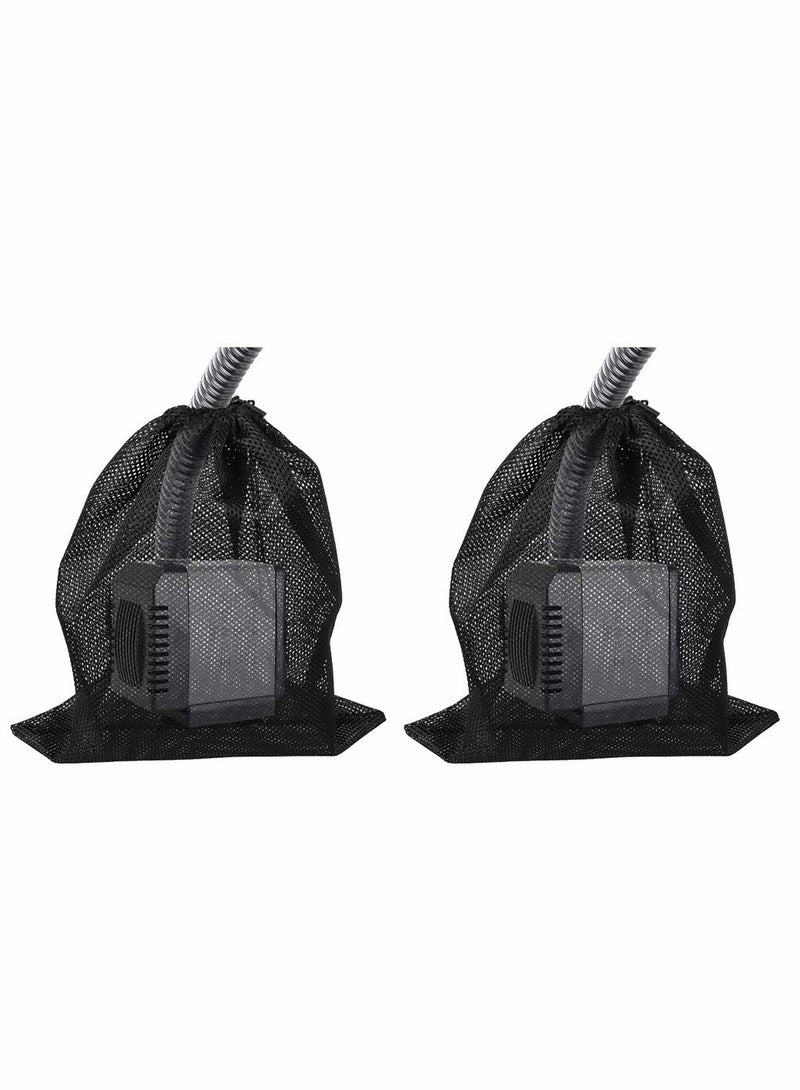 Pump Barrier Bag, Pond Mesh Pump Filter Bag with Drawstring, for Pond Biofilters Aquarium Filtration and Outdoor Swimming Pool, Black Media Bags