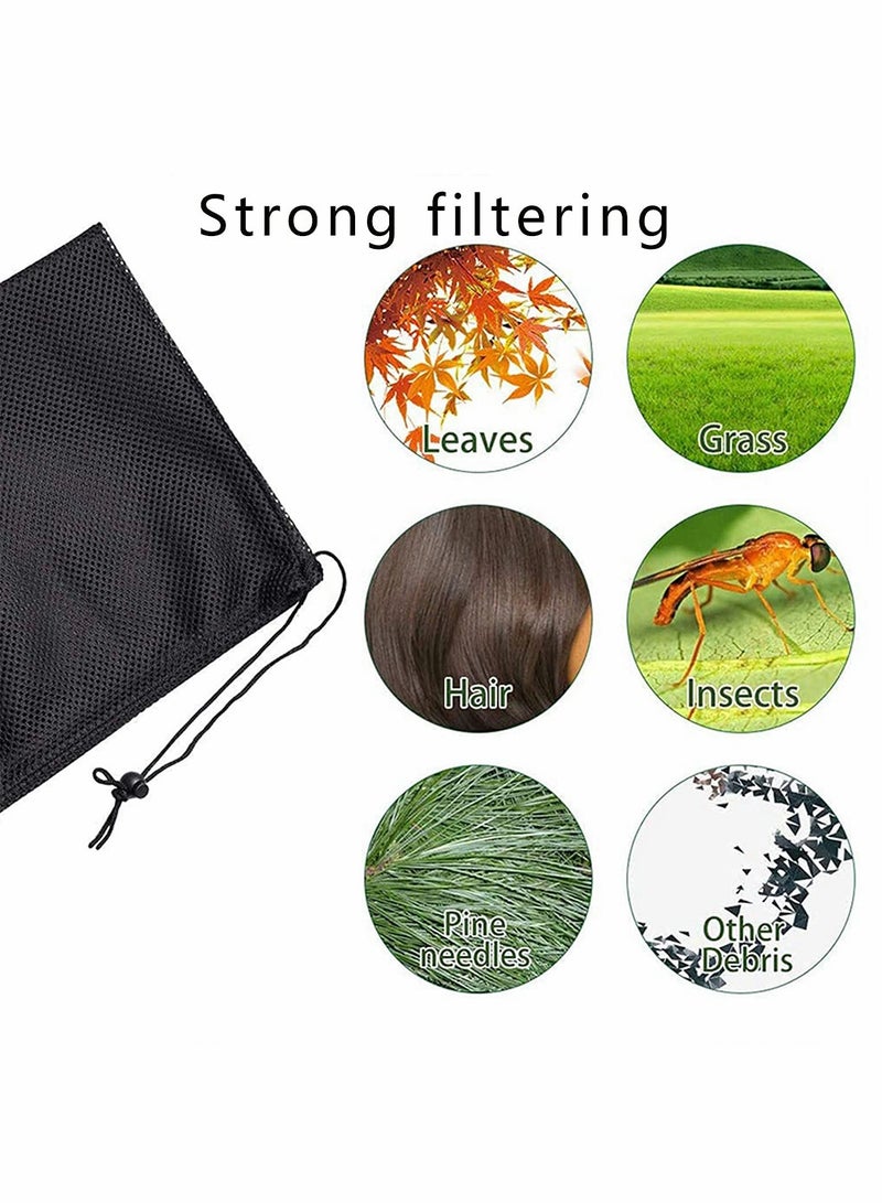 Pump Barrier Bag, Pond Mesh Pump Filter Bag with Drawstring, for Pond Biofilters Aquarium Filtration and Outdoor Swimming Pool, Black Media Bags