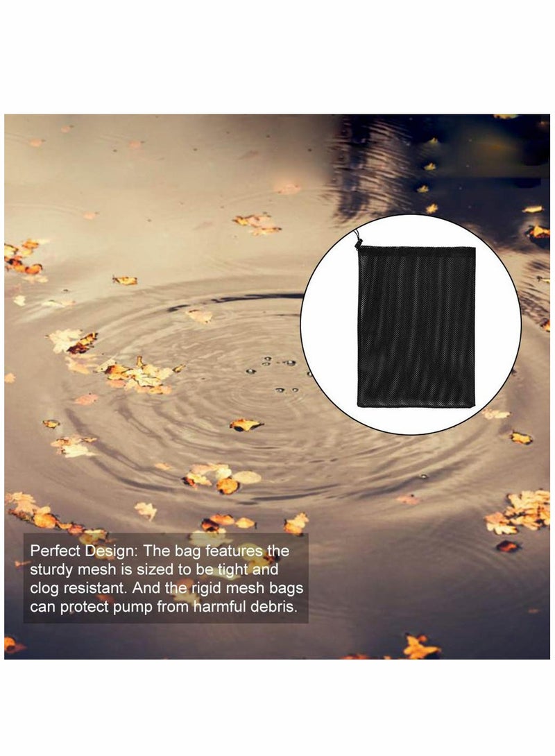 Pond Mesh Pump Filter Bag with Drawstring - Ideal for Pond Biofilters, Aquarium Filtration, and Outdoor Swimming Pools - Durable Black Media Bag for Efficient Filtration