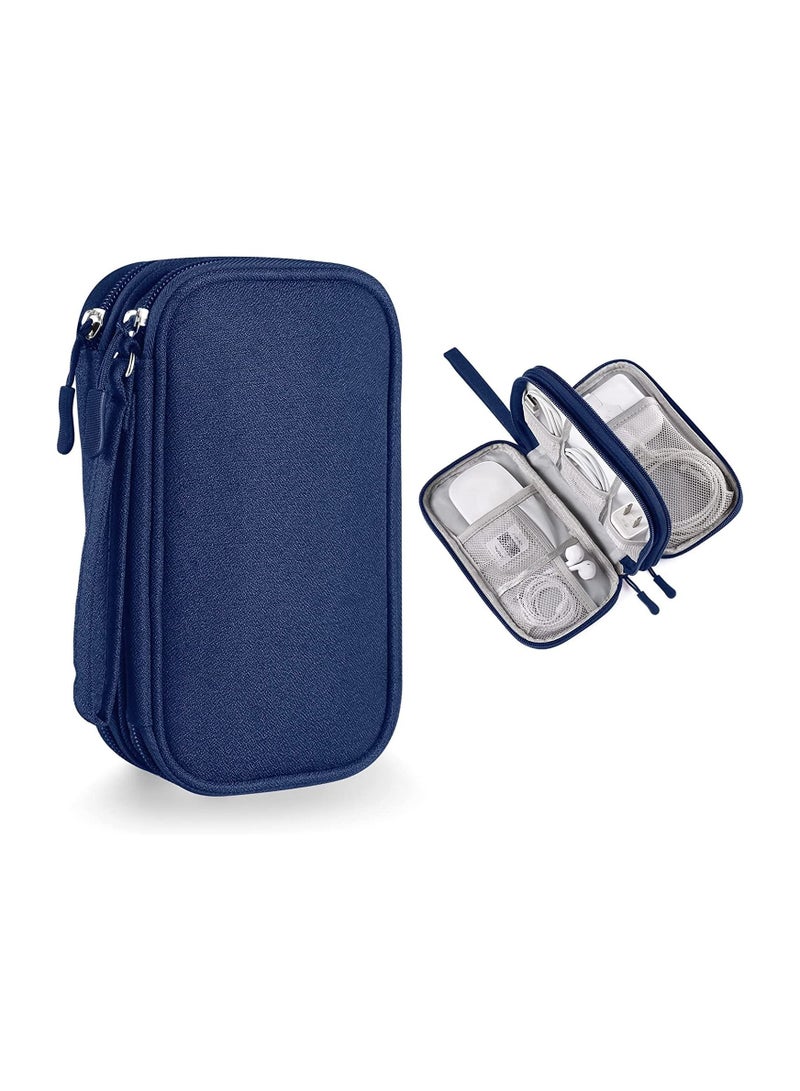 Electronics Accessories Organizer Small Carrying Case Bag Portable Cable Storage Pouch Travel Gadgets for Keeping Power Cord Charger Cables Wireless Mouse