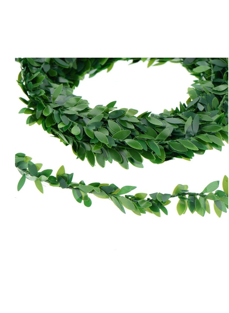 Artificial Garland Foliage Vines, 3PCS Fake Vines Simulated Ivy Garland Greenery Leaf Garland Plants Vines for Wedding Party Garden Home Kitchen Office Wall Decoration (7.5m, 2cm Leaf)