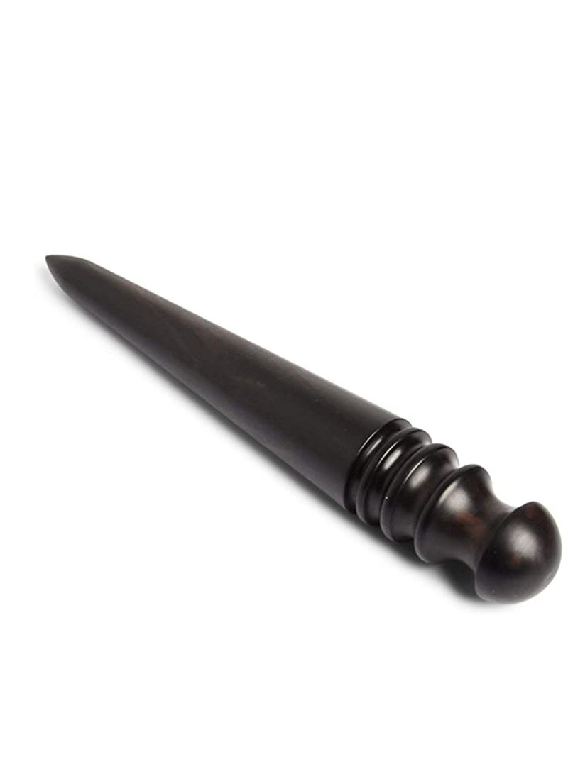 Wood Leather Burnisher Tool, Tapered Edge Slicker Made of Ebony, Trimming Burnisher Creaser Wood Features for Burnishing Leather Projects of Various Thicknesses Sleek, Polished Leather Tool