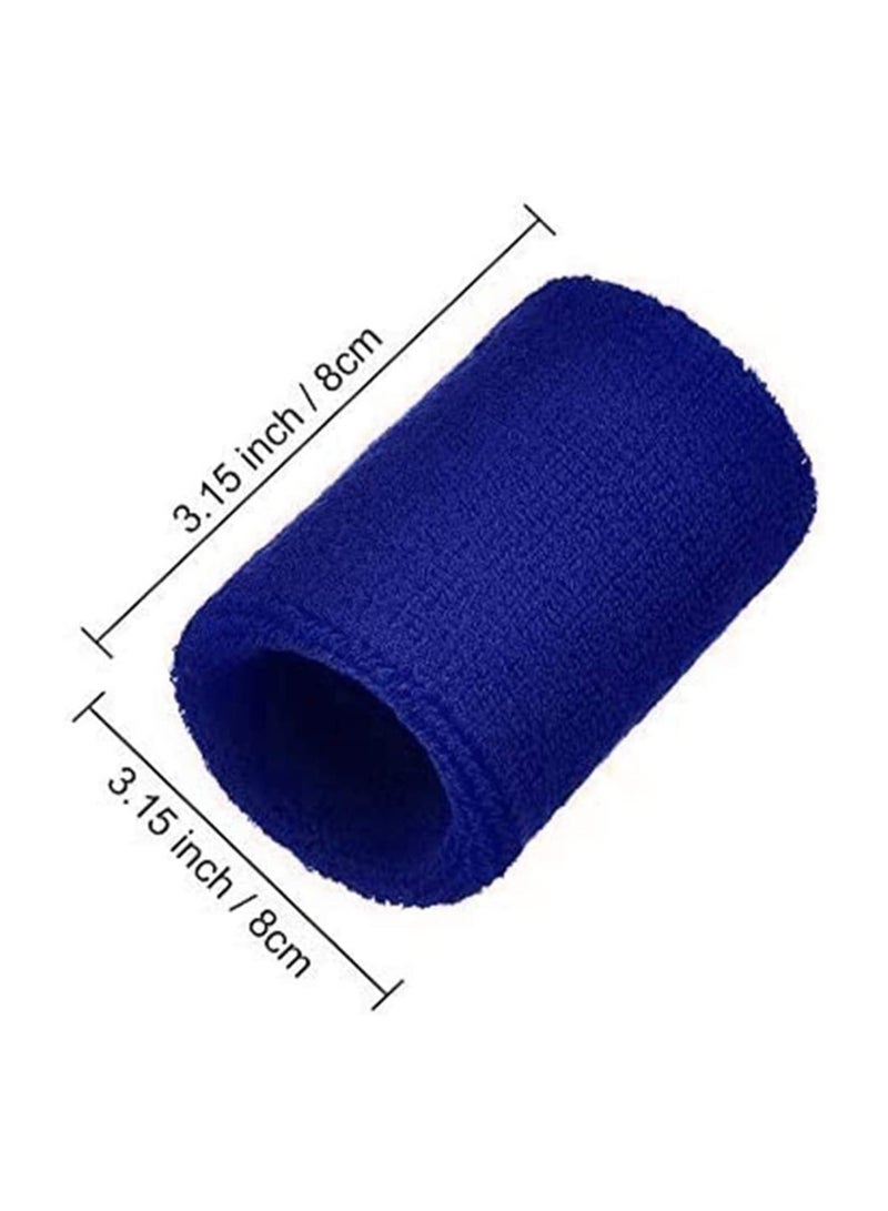 12 Piece Sports Wristbands Elastic Athletic Cotton Sweat Band Good for Basketball Running Athletic Sports Gym Tennis Multicolor 8 * 8 cm