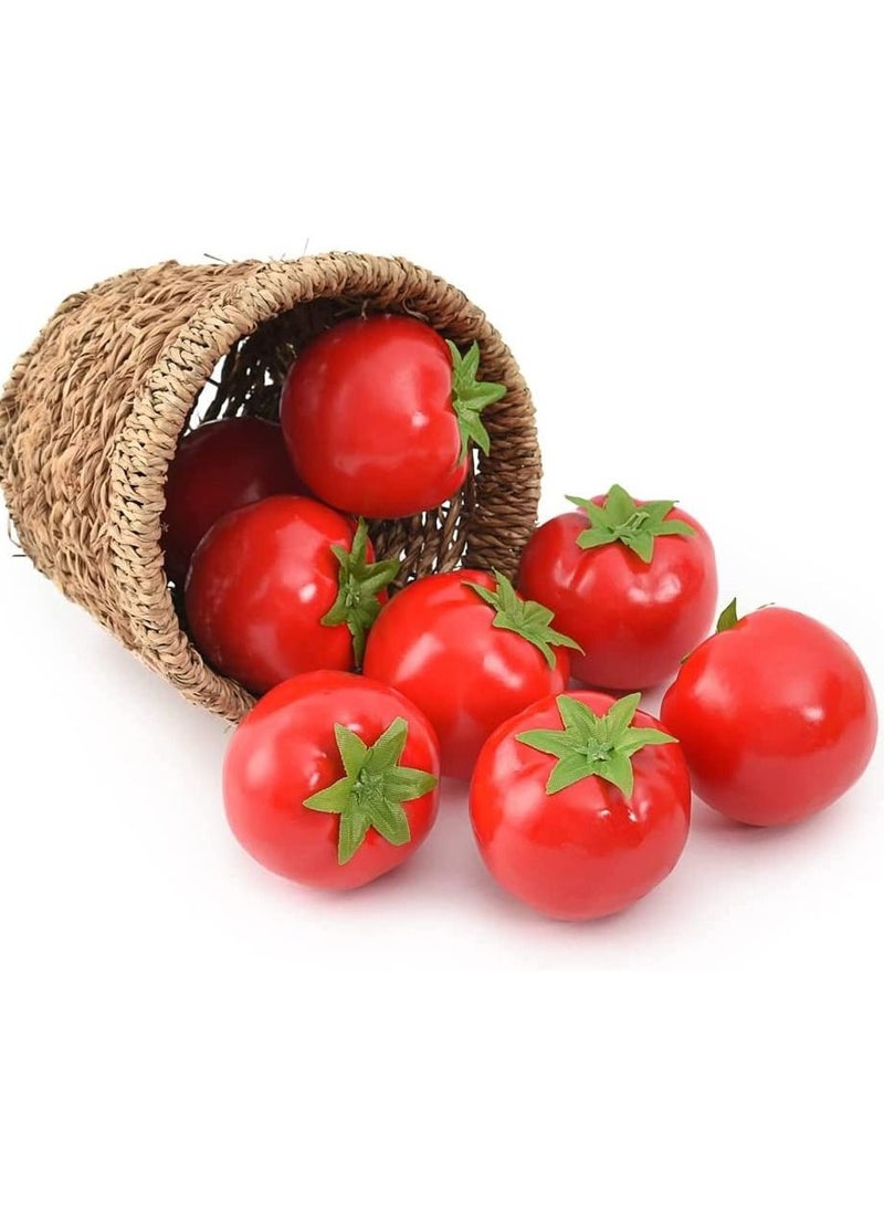 8 Pcs Artificail Tomatoes, Fake Tomatoes for Decoration Artificial Vegetables Tomatoes, Normal Size Simulation Tomatoes Kitchen Home Decor, Party Decor, Photo Fruits, Photography Props