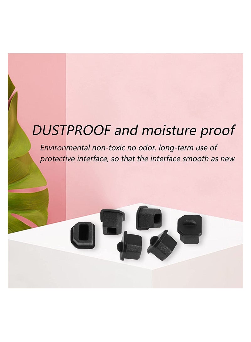 20pcs USB B Anti Dust Cap Cover Plugs USB B Female Dustproof Plug Soft Silicone Protector Black