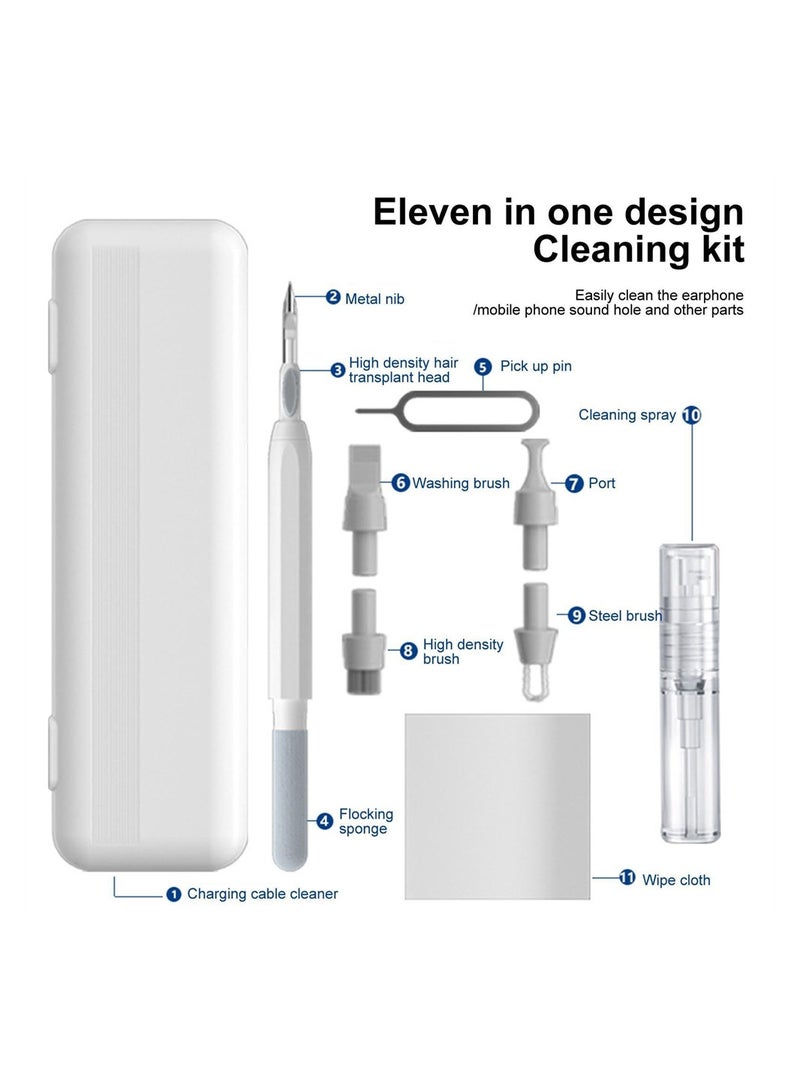 11 in 1 Laptop Keyboard Cleaner Kit Multi Functional Electronics Cleaning Tools with Microfiber Cloth Effective for PC TV Earbuds and Screens